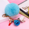 Metal Flower Keychain For Female Plush Cute Creative Bag Pendant