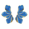 Metal Flower Petal Drop Earrings For Women With Electroplating Treatment
