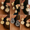 Metal Flower Petal Earrings For Women Niche Style Electroplating