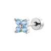 Metal Flower Shape Micropaved Zircon Cartilage Piercing Ear Bone Nail With Diamond Processing