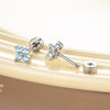 Metal Flower Shape Micropaved Zircon Cartilage Piercing Ear Bone Nail With Diamond Processing