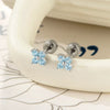 Metal Flower Shape Micropaved Zircon Cartilage Piercing Ear Bone Nail With Diamond Processing