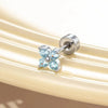 Metal Flower Shape Micropaved Zircon Cartilage Piercing Ear Bone Nail With Diamond Processing