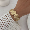 Metal Flower Shell Open Bracelet Electroplated