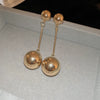 Metal Flower Tassel Earrings For Women Electroplated Light Luxury Style