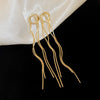 Metal Flower Tassel Earrings For Women Electroplated Light Luxury Style