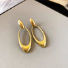 Metal Flower Tassel Earrings For Women Electroplated Light Luxury Style