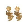 Metal Flower Tassel Earrings For Women Electroplated Light Luxury Style