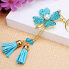 Metal Four Leaf Clover Rhinestone Keychain For Women