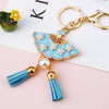 Metal Four Leaf Clover Rhinestone Keychain For Women