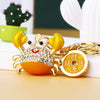 Metal Four Leaf Clover Rhinestone Keychain For Women