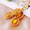 Metal Four Leaf Clover Rhinestone Keychain For Women
