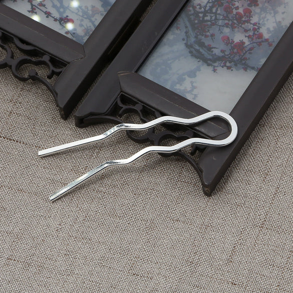 Metal Fourtooth Small Wave Pattern Hairpin Hair Comb With Electroplating Treatment