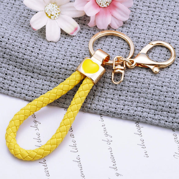 Metal Fruit Lemon Rhinestone Keychain For Female Cute Creative Bag Pendant Gift
