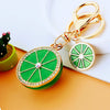 Metal Fruit Lemon Rhinestone Keychain For Female Cute Creative Bag Pendant Gift