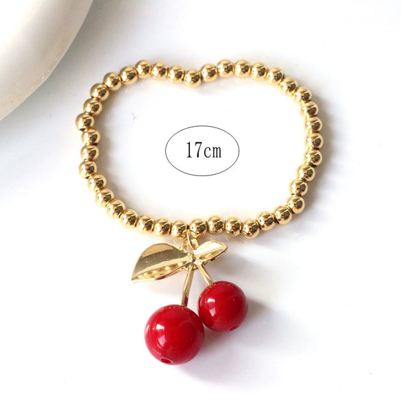 Metal Fruit Pattern Electroplated Pendant Bracelet Women's Unisex Fashion Jewelry