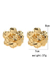 Metal Geometric And Flower Style Gold Plated Earrings For Women