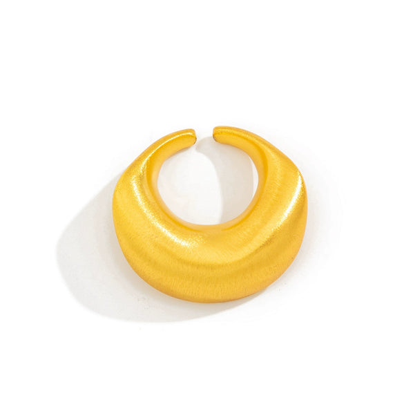 Metal Geometric Arc Open Ring For Women With Electroplating Design