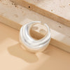 Metal Geometric Arc Open Ring For Women With Electroplating Design
