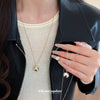 Metal Geometric Ball Pendant Necklace Electroplated Minimalist Women's Woolen Chain Jewelry