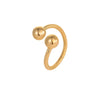 Metal Geometric Ball Stainless Steel Ring And Earrings With 18K Gold Plated Light Luxury Style
