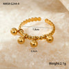 Metal Geometric Ball Stainless Steel Ring And Earrings With 18K Gold Plated Light Luxury Style