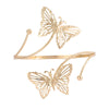 Metal Geometric Butterfly Leaves Flowers Armband With Electroplating Design