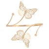 Metal Geometric Butterfly Leaves Flowers Armband With Electroplating Design