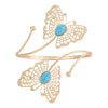 Metal Geometric Butterfly Leaves Flowers Armband With Electroplating Design