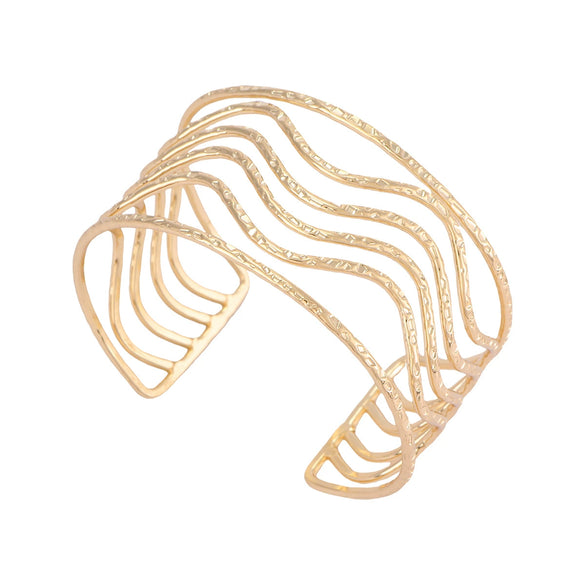 Metal Geometric Butterfly Leaves Flowers Armband With Electroplating Design