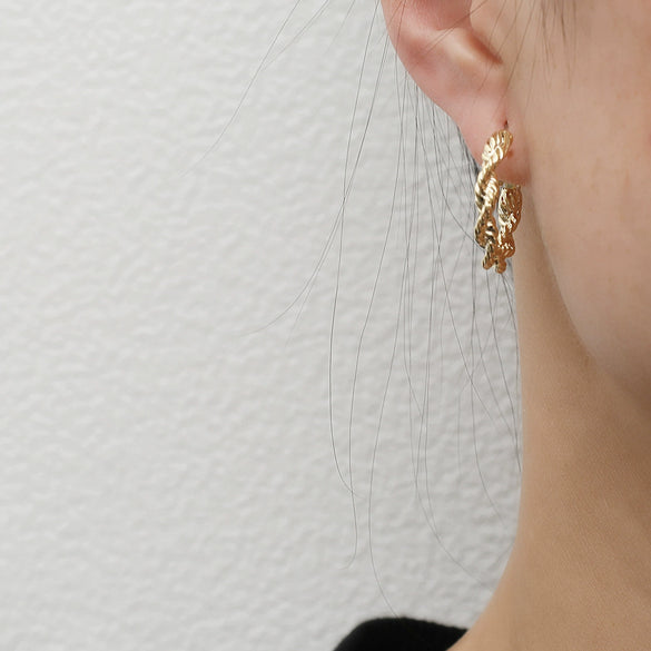 Metal Geometric Circle Hollow Electroplated Earrings For Women