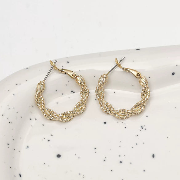 Metal Geometric Circle Hollow Electroplated Earrings For Women