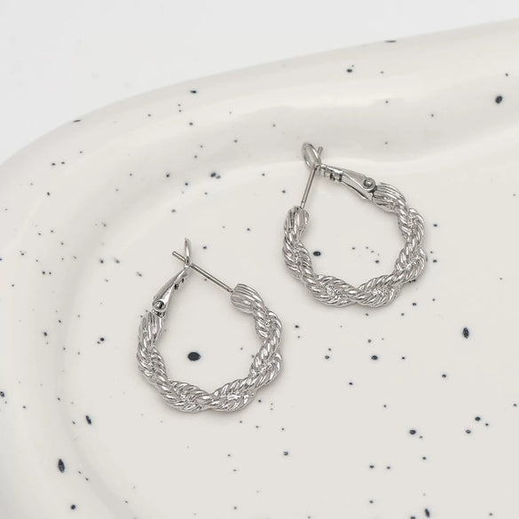 Metal Geometric Circle Hollow Electroplated Earrings For Women