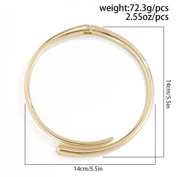 Metal Geometric Collar Bracelet Necklace Choker For Women Punk Simple Style