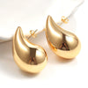 Metal Geometric Copper Earrings With Real Gold Plating