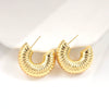Metal Geometric Copper Earrings With Real Gold Plating