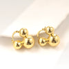 Metal Geometric Copper Earrings With Real Gold Plating