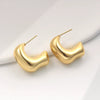 Metal Geometric Copper Earrings With Real Gold Plating