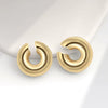 Metal Geometric Copper Earrings With Real Gold Plating