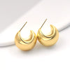 Metal Geometric Copper Earrings With Real Gold Plating