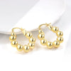 Metal Geometric Copper Earrings With Real Gold Plating