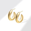 Metal Geometric Copper Earrings With Real Gold Plating