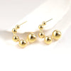 Metal Geometric Copper Earrings With Real Gold Plating