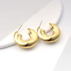 Metal Geometric Copper Earrings With Real Gold Plating