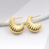 Metal Geometric Copper Earrings With Real Gold Plating