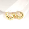 Metal Geometric Copper Earrings With Real Gold Plating