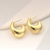 Metal Geometric Copper Earrings With Real Gold Plating
