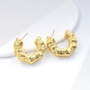 Metal Geometric Copper Earrings With Real Gold Plating