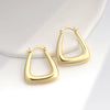 Metal Geometric Copper Earrings With Real Gold Plating