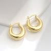 Metal Geometric Copper Earrings With Real Gold Plating